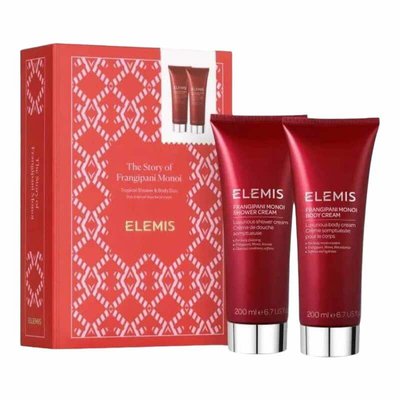 Elemis The Story of Frangipani Monoi Gift SetВишуканий тропічний дует для душу та тіла Франжипані Моної 89011 фото